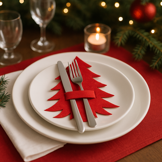 SET 4 Suporturi Festive pentru Tacâmuri Crăciun